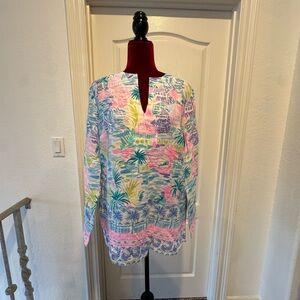 NWT Lilly Pulitzer Sz L Ocean Cove Tunic Multi Private Island
